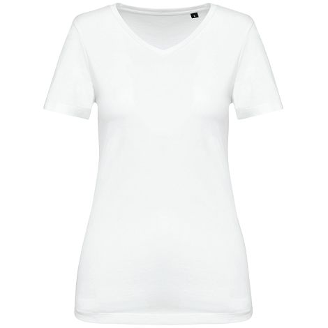  T-shirt Supima® col V manches courtes femme