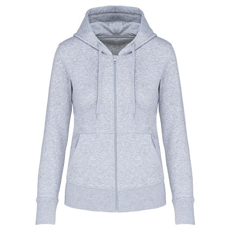  Sweat-shirt écoresponsable zippé à capuche femme