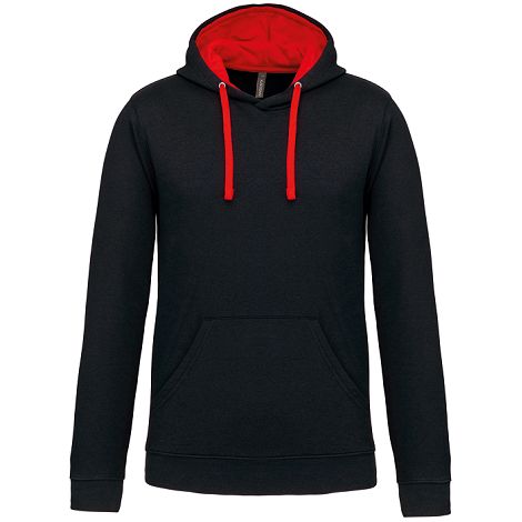  Sweat-shirt capuche contrastée homme