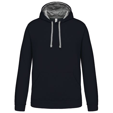  Sweat-shirt capuche contrastée homme