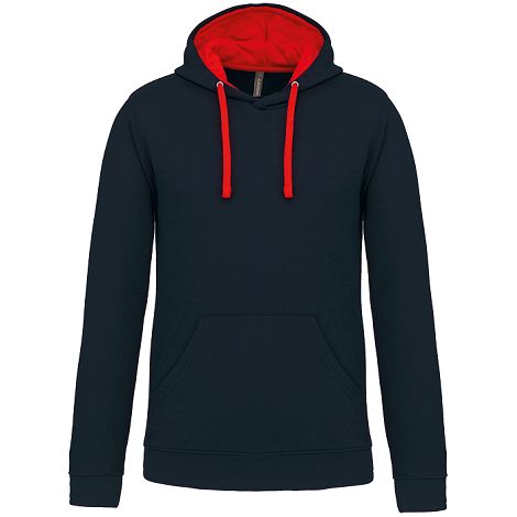  Sweat-shirt capuche contrastée homme