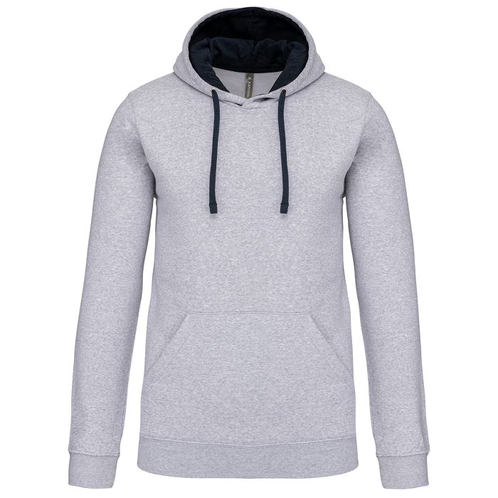  Sweat-shirt capuche contrastée homme