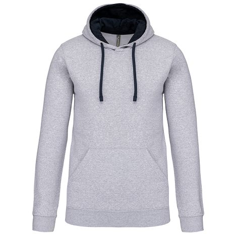  Sweat-shirt capuche contrastée homme