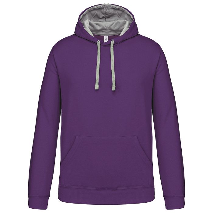  Sweat-shirt capuche contrastée homme