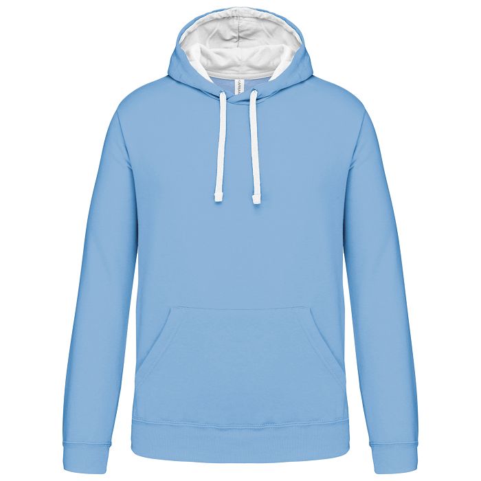  Sweat-shirt capuche contrastée homme