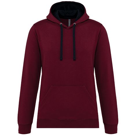  Sweat-shirt capuche contrastée homme