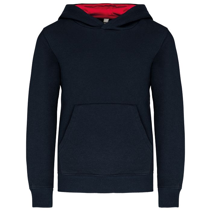  Sweat-shirt capuche contrastée enfant