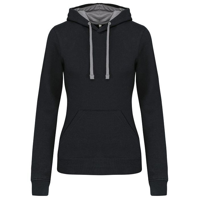  Sweat-shirt capuche contrastée femme