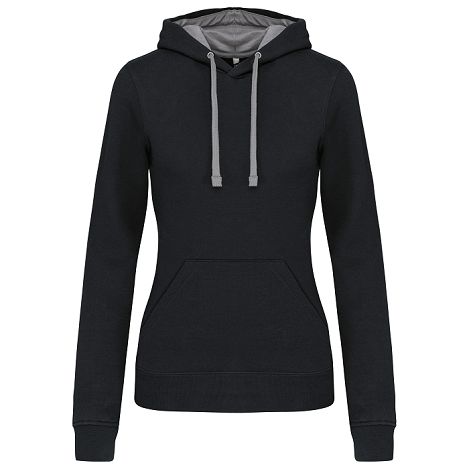  Sweat-shirt capuche contrastée femme