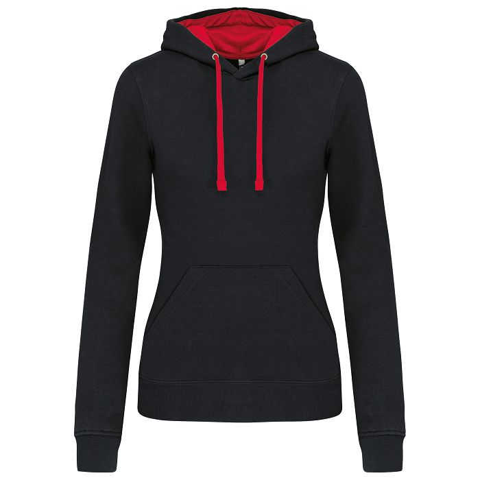  Sweat-shirt capuche contrastée femme