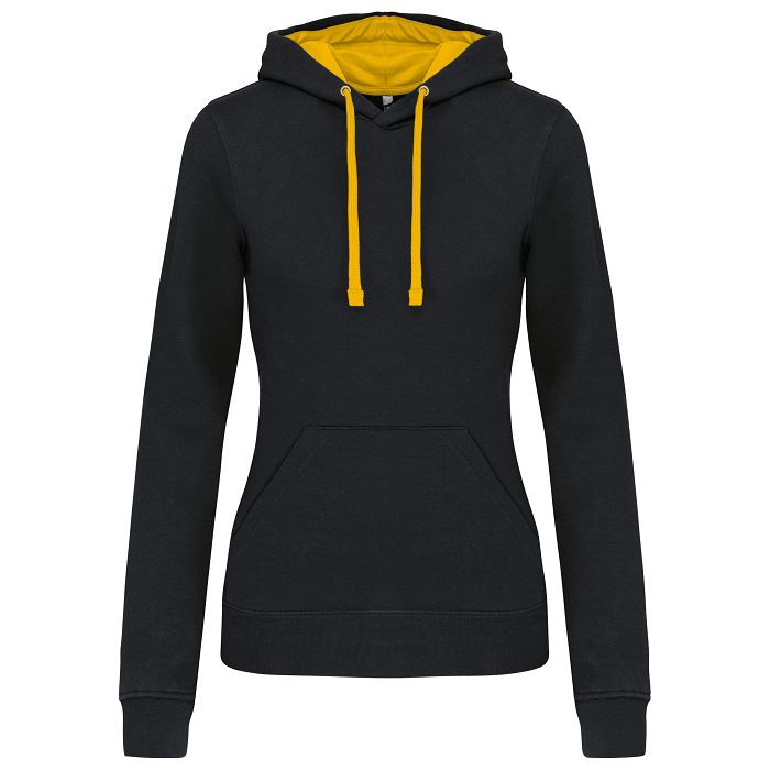  Sweat-shirt capuche contrastée femme