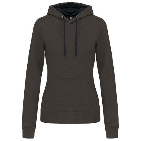  Sweat-shirt capuche contrastée femme