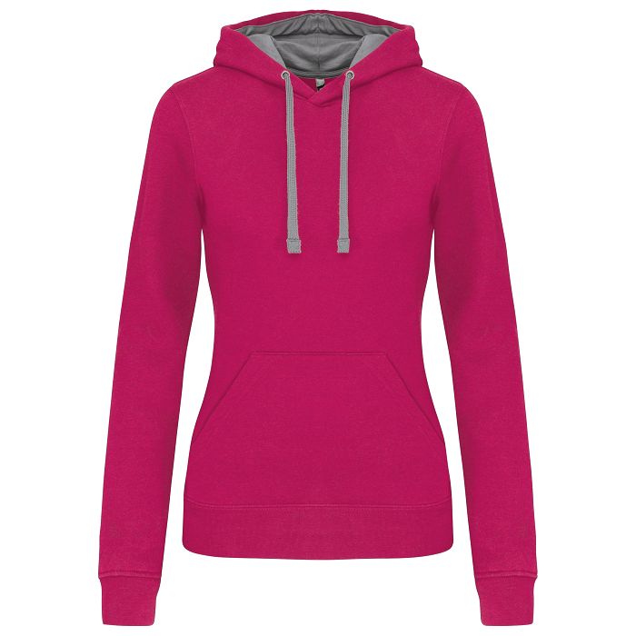  Sweat-shirt capuche contrastée femme