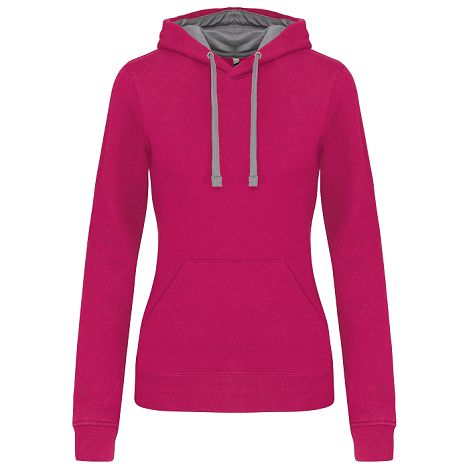  Sweat-shirt capuche contrastée femme