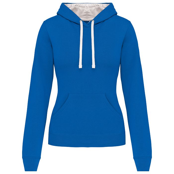  Sweat-shirt capuche contrastée femme