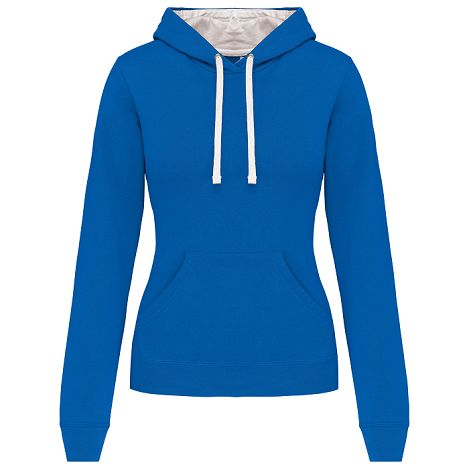  Sweat-shirt capuche contrastée femme