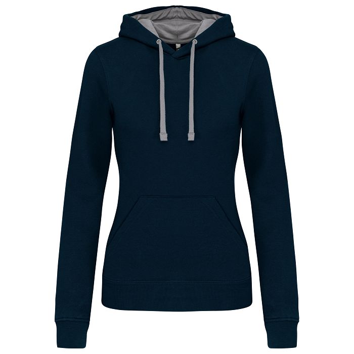  Sweat-shirt capuche contrastée femme