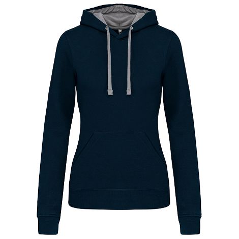  Sweat-shirt capuche contrastée femme