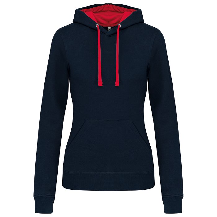  Sweat-shirt capuche contrastée femme