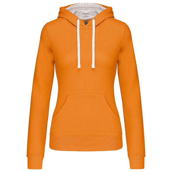  Sweat-shirt capuche contrastée femme