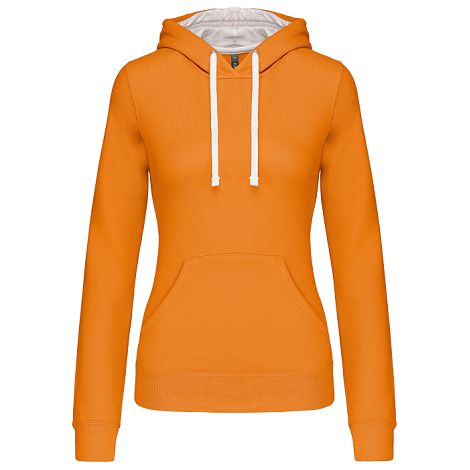  Sweat-shirt capuche contrastée femme