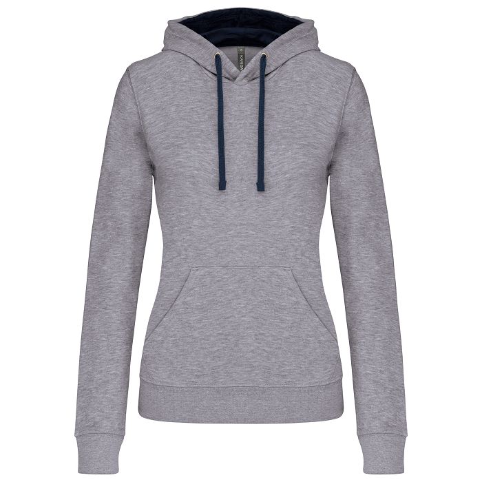  Sweat-shirt capuche contrastée femme