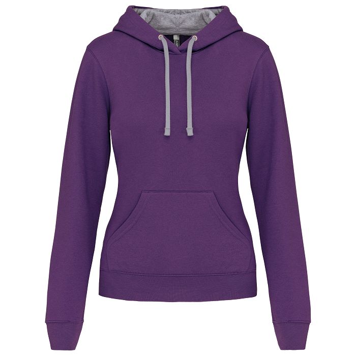  Sweat-shirt capuche contrastée femme