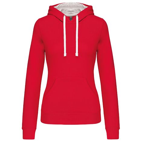  Sweat-shirt capuche contrastée femme