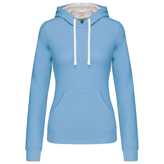  Sweat-shirt capuche contrastée femme