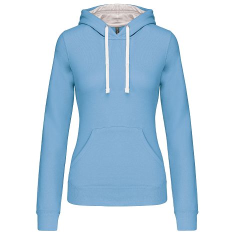  Sweat-shirt capuche contrastée femme