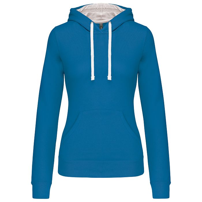  Sweat-shirt capuche contrastée femme