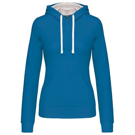  Sweat-shirt capuche contrastée femme