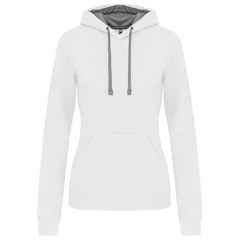  Sweat-shirt capuche contrastée femme