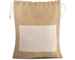 Sac en toile de jute avec cordelettes