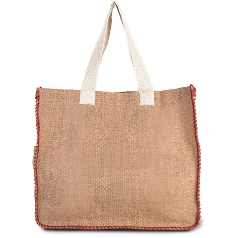  Sac en jute avec coutures contrastées