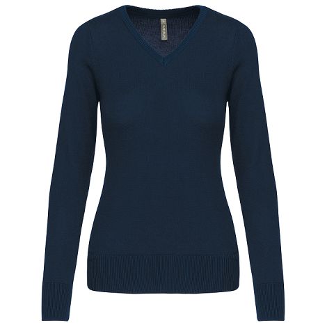  Pull col V femme