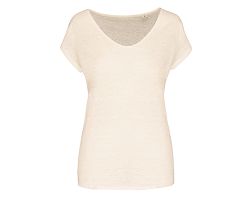 T-shirt en lin col V femme