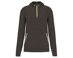 Sweat-shirt à capuche 1/4 zip sport unisexe