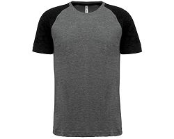 T-shirt triblend bicolore sport manches courtes unisexe