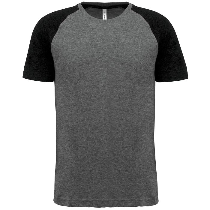  T-shirt triblend bicolore sport manches courtes unisexe