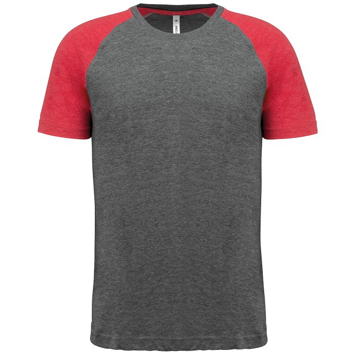  T-shirt triblend bicolore sport manches courtes unisexe