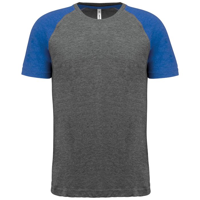  T-shirt triblend bicolore sport manches courtes unisexe