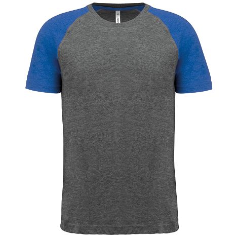  T-shirt triblend bicolore sport manches courtes unisexe