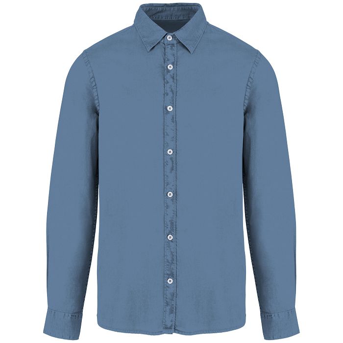  Chemise délavée en coton twill homme