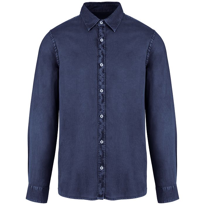  Chemise délavée en coton twill homme