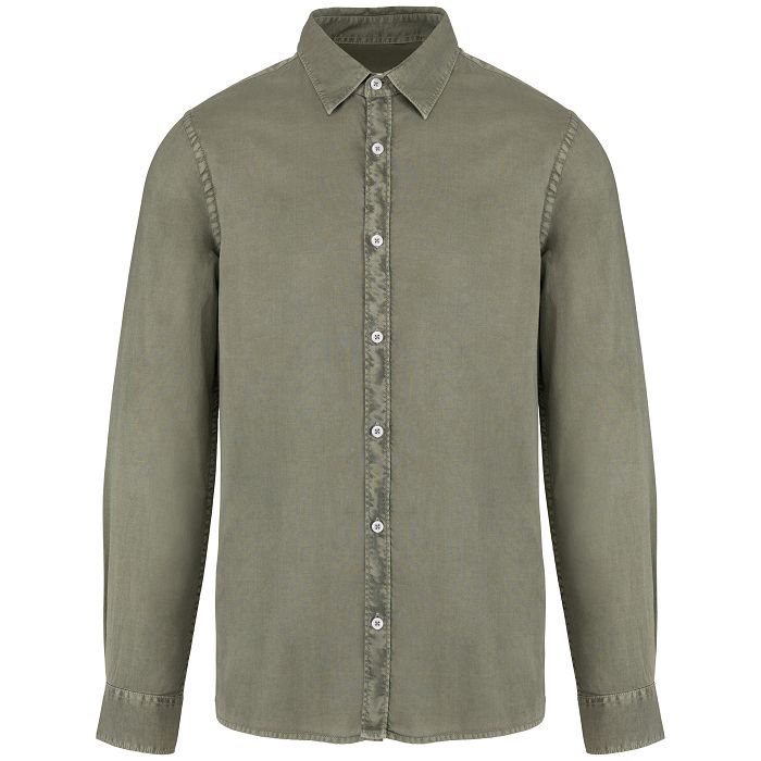  Chemise délavée en coton twill homme