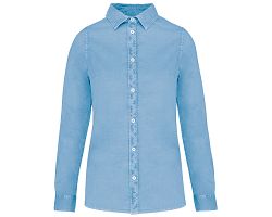 Chemise délavée en coton twill femme