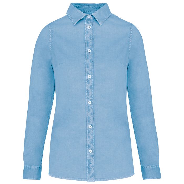  Chemise délavée en coton twill femme