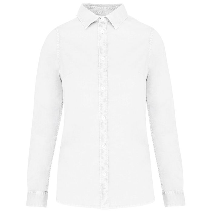  Chemise délavée en coton twill femme