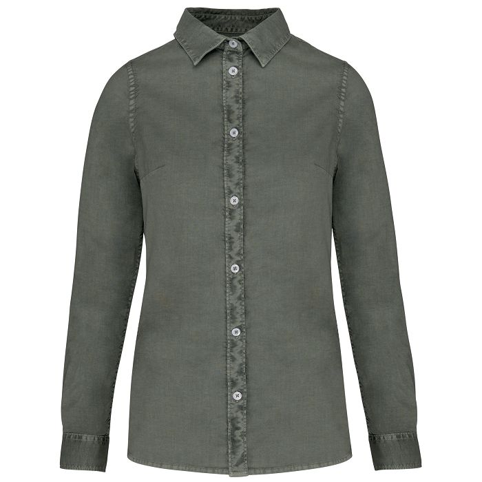  Chemise délavée en coton twill femme